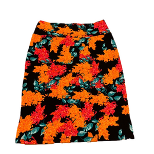 NWT LuLaRoe Cassie pencil skirt - like new! Orange and red floral Size XL